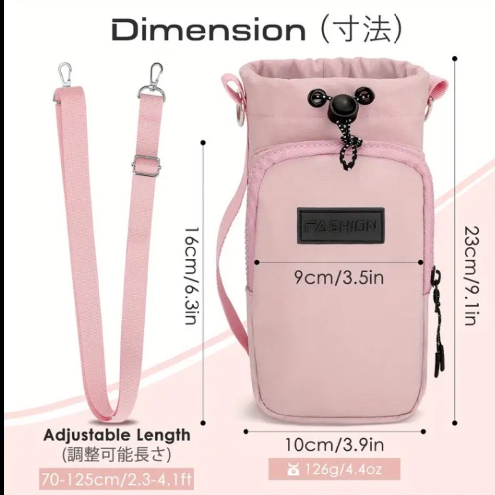 Insulated Water Bottle Bag - Durable
Neoprene Adjustable Strap, Metal Buckle New - Picture 3 of 4